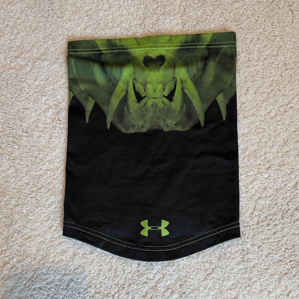 Under Armour Black and Neon Green Graphic Neck Tube